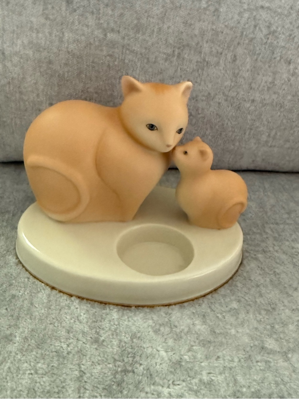 Lenox Tabby Twosome Votive Candle Holder NIB Cats Kitten Ivory China